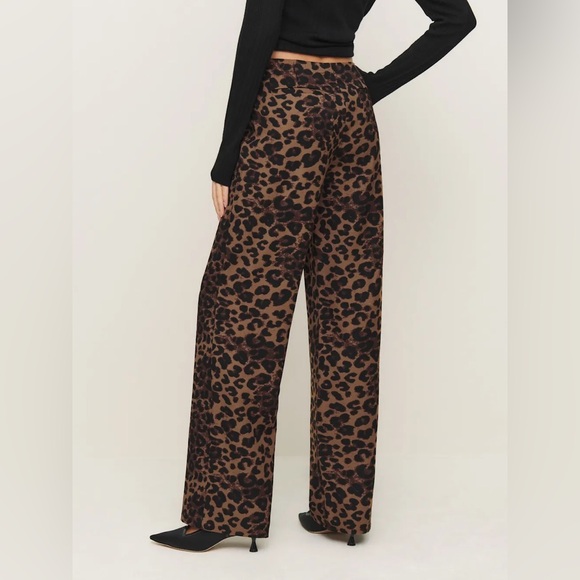 Reformation Petites Vida Low Rise Pant 0P Jaguar Cheetah Leopard - Picture 4 of 11